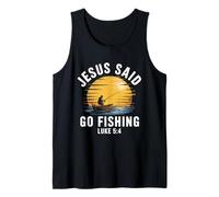 Jesus Said Go Fishing - Verso de la Biblia Christian Fisherman Camiseta sin Mangas