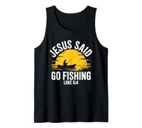 Jesus Said Go Fishing - Verso de la Biblia Christian Fisherman Camiseta sin Mangas