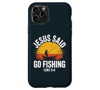 Jesus Said Go Fishing - Verso de la Biblia Christian Fisherman Carcasa para iPhone 11 Pro