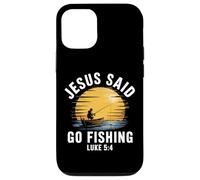 Jesus Said Go Fishing - Verso de la Biblia Christian Fisherman Carcasa para iPhone 12/12 Pro
