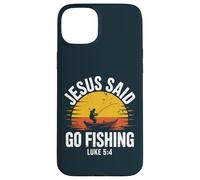Jesus Said Go Fishing - Verso de la Biblia Christian Fisherman Carcasa para iPhone 15 Plus
