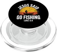 Jesus Said Go Fishing - Verso de la Biblia Christian Fisherman PopSockets PopGrip para MagSafe