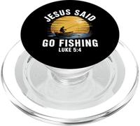 Jesus Said Go Fishing - Verso de la Biblia Christian Fisherman PopSockets PopGrip para MagSafe