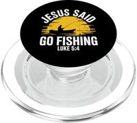 Jesus Said Go Fishing - Verso de la Biblia Christian Fisherman PopSockets PopGrip para MagSafe