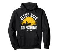 Jesus Said Go Fishing - Verso de la Biblia Christian Fisherman Sudadera con Capucha