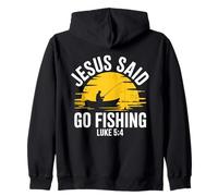Jesus Said Go Fishing - Verso de la Biblia Christian Fisherman Sudadera con Capucha