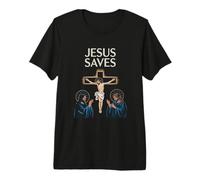 Jesús Salva a Creyente de fe Cristiana seguidor Devoto Camiseta Premium