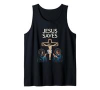 Jesús Salva a Creyente de fe Cristiana seguidor Devoto Camiseta sin Mangas