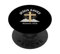 Jesús salva a Romanos 10:13 Cruz Salvación Cristiana PopSockets PopGrip Adhesivo
