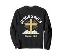 Jesús salva a Romanos 10:13 Cruz Salvación Cristiana Sudadera