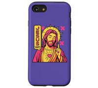 Jesús Salva Christian Purple Pink Anime Manga Pop Art Style Carcasa para iPhone SE (2020) / 7/8