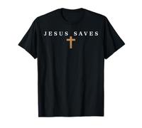 Jesús Salva Cruz Fe Cristiana Dios Biblia Religiosa Orar Camiseta