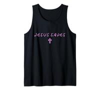 Jesús Salva Cruz Sutil Cristiana Minimalista fe de Dios Camiseta sin Mangas