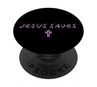 Jesús Salva Cruz Sutil Cristiana Minimalista fe de Dios PopSockets PopGrip Adhesivo
