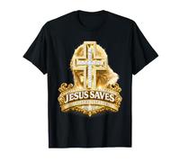 Jesús Salva la fe Cruz Espíritu Positivo Creer religioso Camiseta