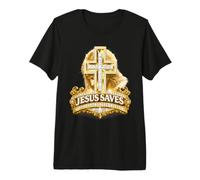 Jesús Salva la fe Cruz Espíritu Positivo Creer religioso Camiseta Premium