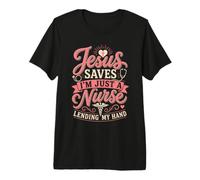 Jesús Salva, Soy Solo una Enfermera, diseño de fe Cristiana Camiseta Premium