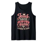 Jesús Salva, Soy Solo una Enfermera, diseño de fe Cristiana Camiseta sin Mangas