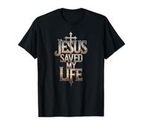 Jesús salvó mi Vida, diseño de fe Cristiana con Cruz audaz Camiseta