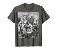 Jesús Sanando a los Enfermos Gustave Dore Arte Bíblico Religioso Camiseta, Hombre, Asfalto, 5XL