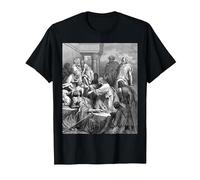 Jesús Sanando a los Enfermos Gustave Dore Arte Bíblico Religioso Camiseta, Hombre, Negro, 4XL