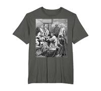 Jesús Sanando a los Enfermos Gustave Dore Arte Bíblico Religioso Camiseta, Hombre Tallas Grandes, Asfalto, 5X Alto