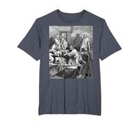 Jesús Sanando a los Enfermos Gustave Dore Arte Bíblico Religioso Camiseta, Hombre Tallas Grandes, Azul Jaspeado, 5X Alto