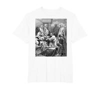 Jesús Sanando a los Enfermos Gustave Dore Arte Bíblico Religioso Camiseta, Hombre Tallas Grandes, Blanco, 6X Alto