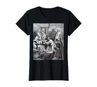 Jesús Sanando a los Enfermos Gustave Dore Arte Bíblico Religioso Camiseta, Mujer, Negro, M