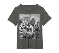 Jesús Sanando a los Enfermos Gustave Dore Arte Bíblico Religioso Camiseta, Mujer Tallas Grandes, Asfalto, 5XL Grande