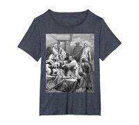 Jesús Sanando a los Enfermos Gustave Dore Arte Bíblico Religioso Camiseta, Mujer Tallas Grandes, Azul Jaspeado, 5XL Grande
