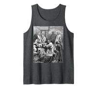 Jesús Sanando a los Enfermos Gustave Dore Arte Bíblico Religioso Camiseta sin Mangas, Hombre, Jaspeado Oscuro, S