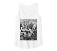 Jesús Sanando a los Enfermos Gustave Dore Arte Bíblico Religioso Camiseta sin Mangas, Mujer, Blanco, M