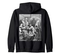 Jesús Sanando a los Enfermos Gustave Dore Arte Bíblico Religioso Sudadera con Capucha, Unisex para Adultos, Negro, S