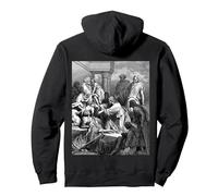 Jesús Sanando a los Enfermos Gustave Dore Arte Bíblico Religioso Sudadera con Capucha, Unisex para Adultos, Negro, L