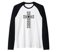 Jesús Santa Cruz Religiosa Cristiana Fe Regalo Niños Niñas Camiseta Manga Raglan
