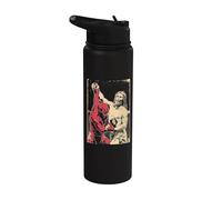 Jesus Satan MMA Fight: divertida batalla vintage de Not Today Satan Stainless Steel Insulated Water Bottle