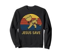 Jesus Save - Jarra de béisbol retro vintage cristiana deportiva Sudadera