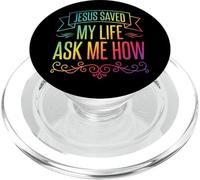 Jesus Saved My Life Ask Me How PopSockets PopGrip para MagSafe