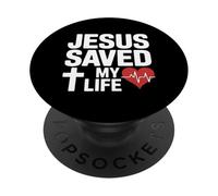 Jesús Saved My Life Christian Faith PopSockets PopGrip Adhesivo