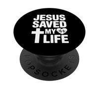 Jesús Saved My Life Christian Faith PopSockets PopGrip Adhesivo