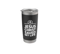 Jesus Saved My Life Vaso térmico de acero inoxidable de doble pared