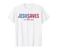 Jesus Saves American 2026 250 Years Christian 4th of July Camiseta