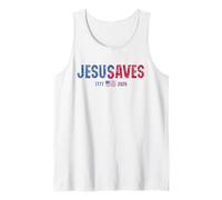 Jesus Saves American 2026 250 Years Christian 4th of July Camiseta sin Mangas