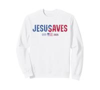 Jesus Saves American 2026 250 Years Christian 4th of July Sudadera