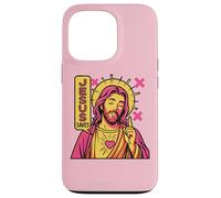 Jesus Saves Christian Anime Sacred Heart Manga Pop Art Rosa Carcasa para iPhone 13 Pro