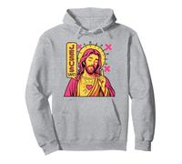 Jesus Saves Christian Anime Sacred Heart Manga Pop Art Rosa Sudadera con Capucha