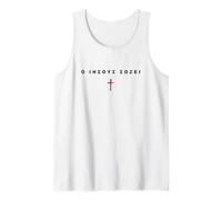 Jesus Saves - Christian Faith Cross Gospel Minimal (Greek) Camiseta sin Mangas