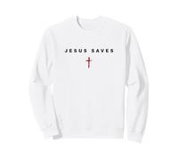 Jesus Saves - Christian Faith Cross Gospel Minimal Text Sudadera