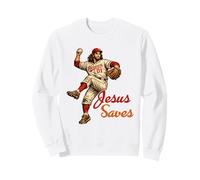 Jesus Saves Funny Baseball Meme Christian Religious Humor Sudadera